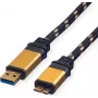 ROLINE Gold kabel USB 3.0, USB A - Micro B ST/ST 0,8 m (11.02.8878)