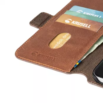 PhoneWallet Krusell dla Samsung Galaxy S21+ vintage cognac — etui z funkcją portfela