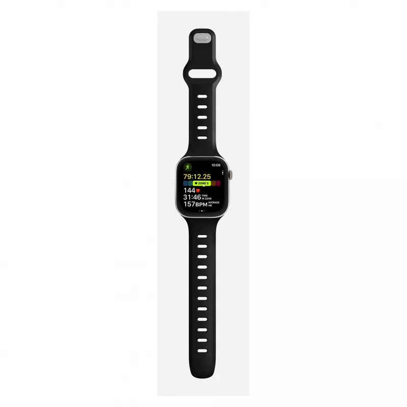 Pasek do zegarka Nomad Tempo Band Czarna guma, szerokość 18 mm, pasuje na nadgarstki 135–175 mm