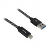 Kabel USB 3.2 Gen 2, wtyk USB-A > wtyk USB-C (czarny/szary, 0,5 metra, w oplocie)