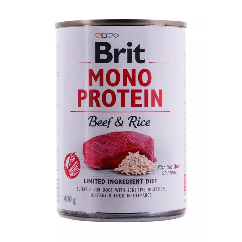 BRIT Mono Protein Beef & Rice - mokra karma dla psa - 400g