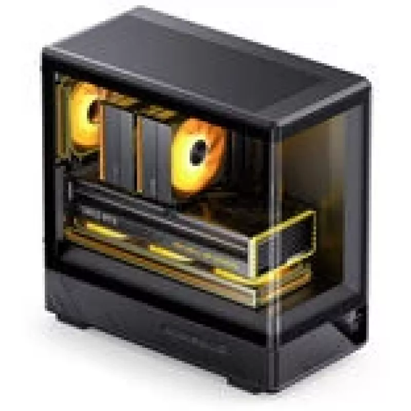 Obudowa komputerowa Jonsbo D200 midi-tower mATX szkło hartowane mini wyświetlacz temperatury czarna