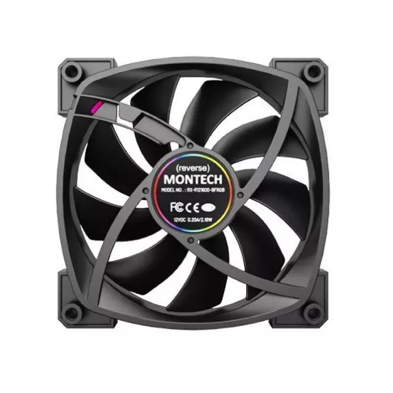 Wentylator do obudowy komputerowej Montech RX120 PWM 12 cm Czarny 3 szt.