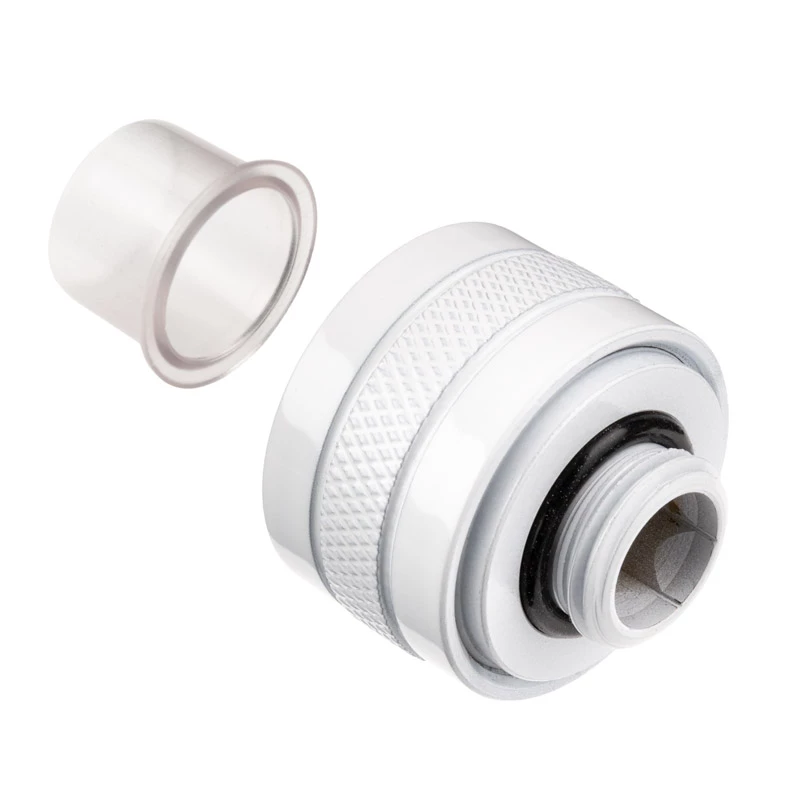 Złączka Alphacool 17484, mosiężna, biała, wysokość 23 mm, średnica 26 mm, opakowanie 6 szt.