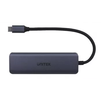 UNITEK uHUB Q4 koncentrator USB typu C 5000 Mbit/s szary