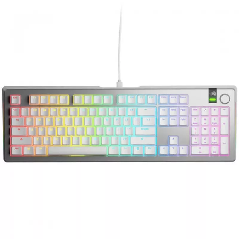 Klawiatura mechaniczna GLORIOUS GMMK 3 Pro 100% Pre-Built ANSI US layout, przełączniki Fox, srebrna