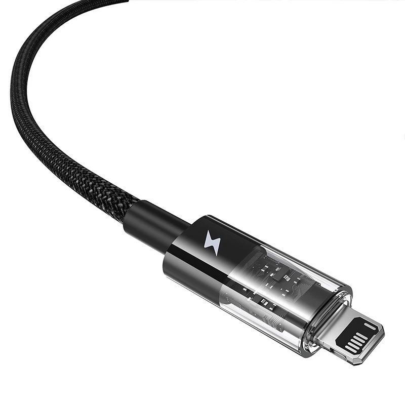 Baseus Gem USB do IP 2.4A szybki kabel do ładowania 2 m Czarny