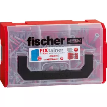 Fischer FIXtainer -DUOPOWER krótki / długi - kołek - jasnoszary / czerwony - 210 sztuk