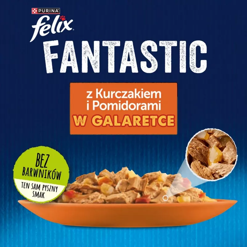 Felix Fanstastic Chicken, Tomato - Mokra karma dla kota - 85 g