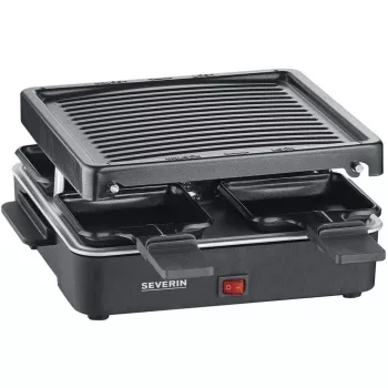 Grill Raclette Mini Severin z 4 małymi nieprzywierającymi patelenkami, 600 W