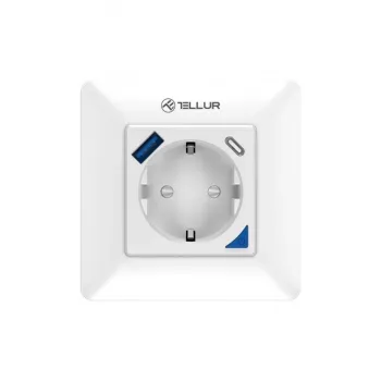 Inteligentna wtyczka ścienna WiFi Tellur TLL331531 — 3600W 16A, pilotów Wi‑Fi