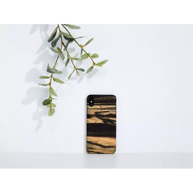 Etui na telefon man and wood do iPhone XS Max — biały heban czarny