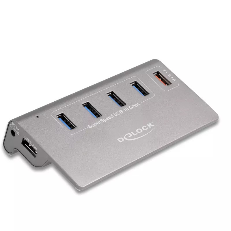 DeLOCK USB Hub 10 Gbps 4 porty Type-A 1 port szybkiego ładowania