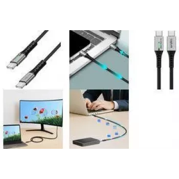LogiLink USB 3.2 Gen2x2 Type-C-Cable C/m to LED Czarny CU0434 - Kabel - Cyfrowy/Dane