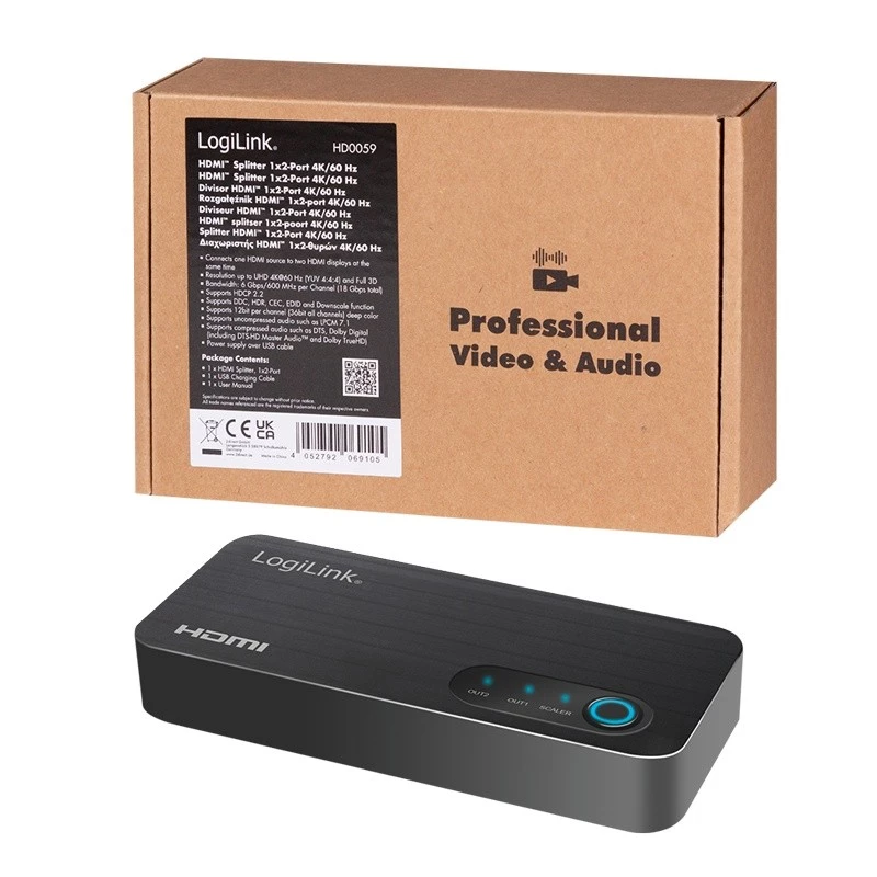 Rozdzielacz HDMI 1x2, 4K/60Hz