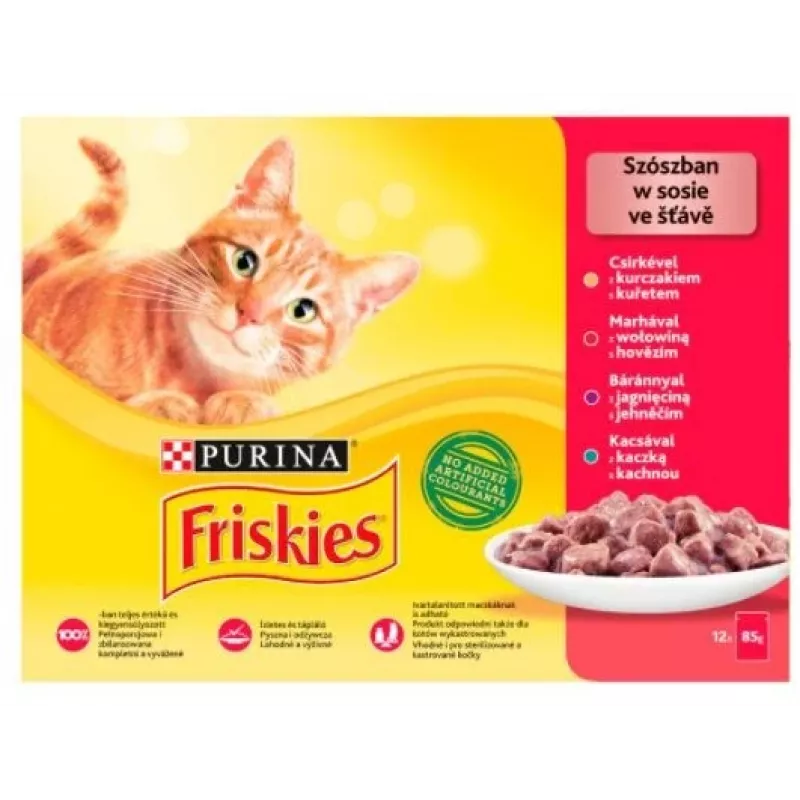 Friskies Mix mięsa - mokra karma dla kotów - 12 x 85 g