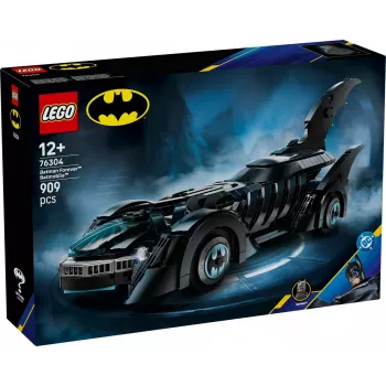 Zestaw konstrukcyjny LEGO DC Super Heroes Batman Forever Batmobile 76304 — 909 elementów, 1 minifigurka, zalecany wiek 12+