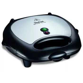 Opiekacz do kanapek Tefal Break Time SW6148 — 2 kanapki, wyjmowane płyty nieprzywierające, schowek na przewód, czarny/szary