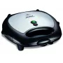 Opiekacz do kanapek Tefal Break Time SW6148 — 2 kanapki, wyjmowane płyty nieprzywierające, schowek na przewód, czarny/szary