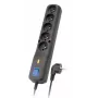 Lestar 5w Lv-530wa, listwa przeciwprzepięciowa, 2,5m, Czarny Lv-530w G-a K. Cz 2,5m