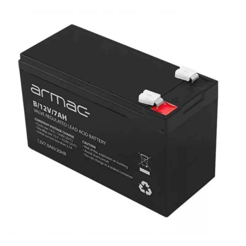 Bateria UPS ARMAC B/12V/7AH — Kwasowo-ołowiowa szczelna 12 V 7 Ah, maks. rozładowanie 110 A, obudowa ABS