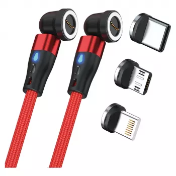 Kabel USB RealPower MagneticCharge2 1 m czerwony szybkie ładowanie i transfer danych