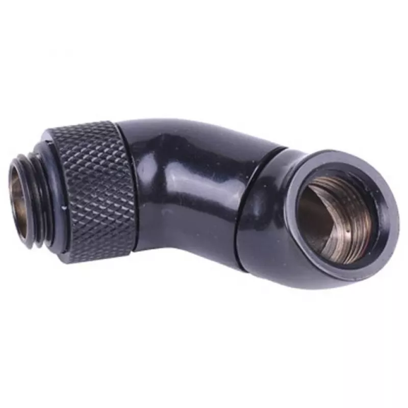 Alphacool HF Winkeladapter Doppel-45° drehbar G1/4 AG auf G1/4 IG - Deep Black (17060)