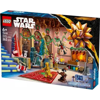 Klocki konstrukcyjne LEGO Star Wars Kalendarz adwentowy 2025 — zestaw 75418, sezonowe minifigurki i modele do zbudowania