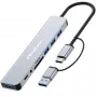 QOLTEC USB-C hub 4x USB + czytnik kart SD/TF model 53794