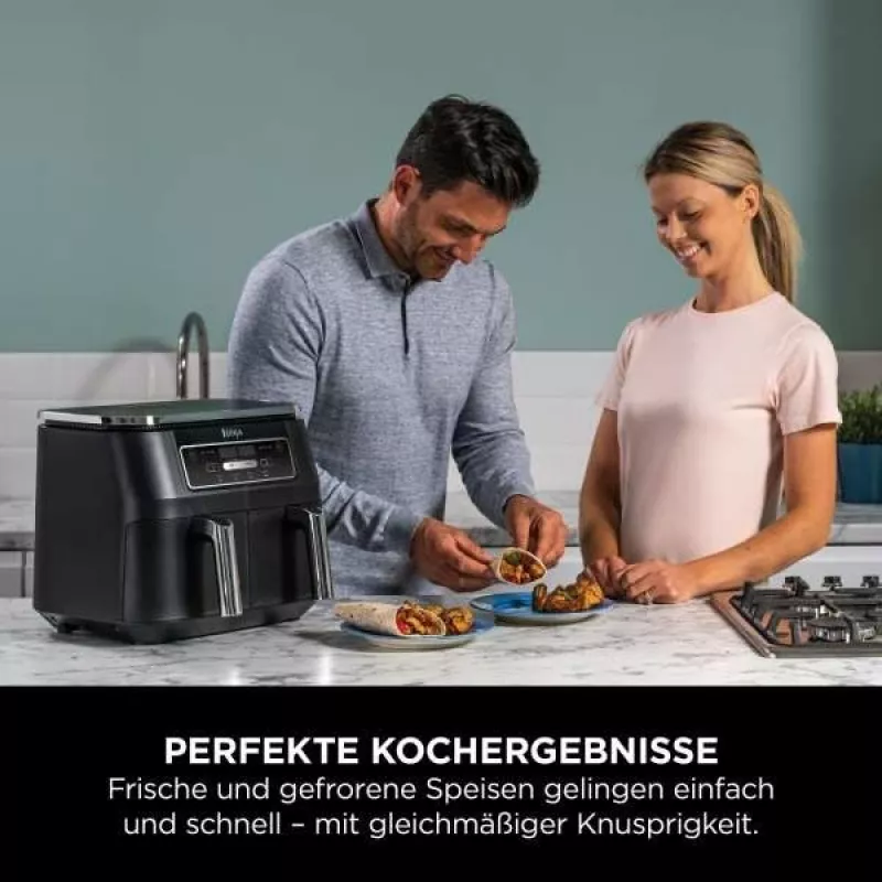 Frytownica Ninja AF200EU Double 7,6 L Wolnostojąca 2400 W Gorące powietrze Czarny