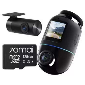 Kamera samochodowa 70mai Omni X800 4K z kartą SD 70mai 128GB — nagrywanie 4K przód+wnętrze