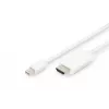 Digitus ASSMANN - Adapterkabel - Mini DisplayPort männlich zu HDMI männlich - 2 m - Dreifachisolierung - weiß - geformt, 4K Unterstützung (AK-340304-0