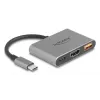DeLOCK 61071 adapter kabla wideo 0,1 m USB Type-C USB Type-C USB Type-A HDMI Szary