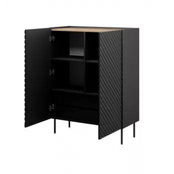 Regał cama meble ONDA 2D2SZ 98×45×127 cm czarny