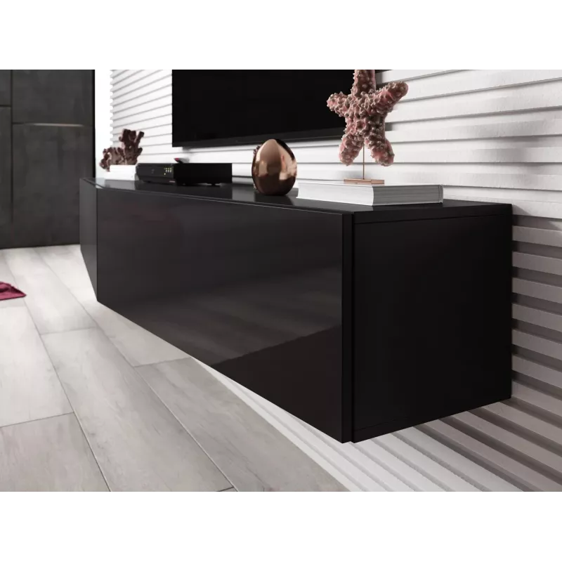 Cama stojak TV VIGO SLANT 180cm (2x90) czarny/czarny połysk