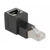 DeLOCK adapter RJ45 wtyk na RJ45 gniazdo kat.6A 90° skierowany do góry czarny