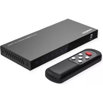 ROLINE 8K HDMI Switch, 4-fach, mit IR-Fernbedienung