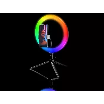 Pierścień LED RGB 26 cm ze statywem