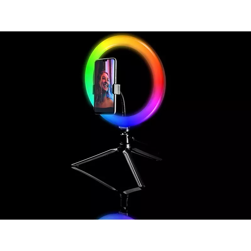 Pierścień LED RGB 26 cm ze statywem