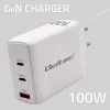 Ładowarka QOLTEC 100W GaN USB-C Dual PD 5–20V 1,5–5A, 2×USB-C