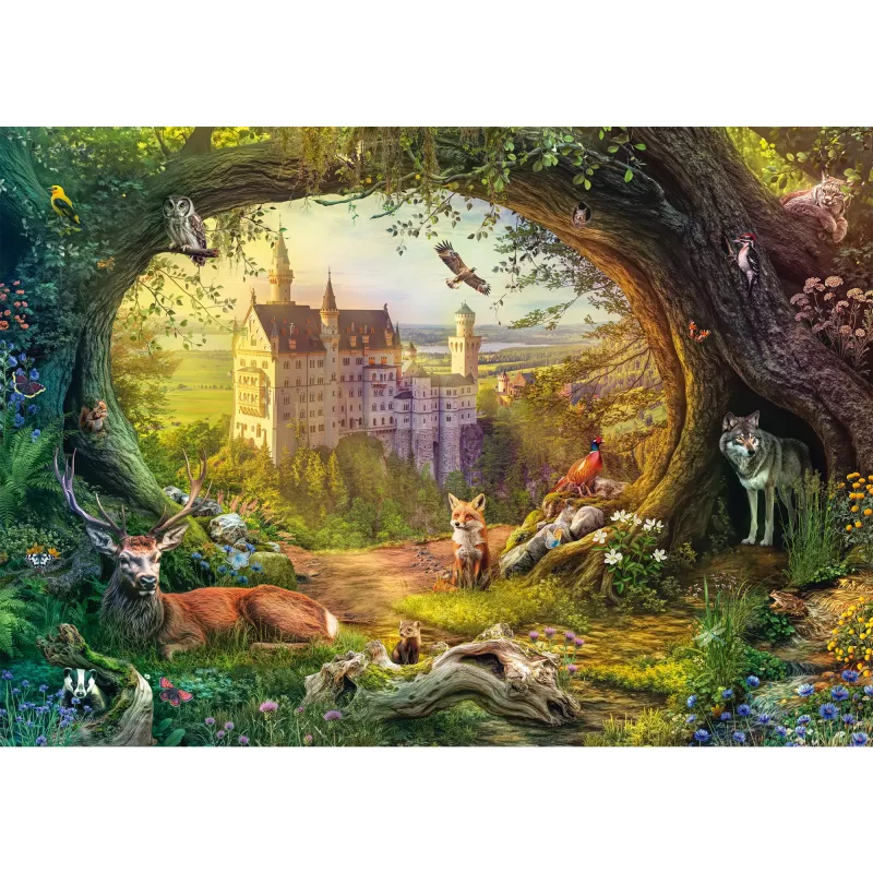 Puzzle 1000 elementów, Schmidt Spiele Baśniowy Zamek i Magiczny Las