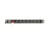 Listwa zasilająca GEMBIRD EG-PDU-014 — 8× gniazda typu F, 16 A, kabel 3 m, rack 1U, 3680 W, czarna