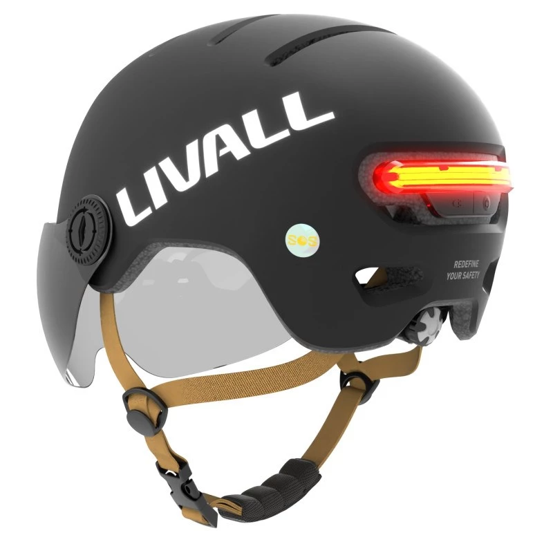 Kask Livall L23 czarny 54-58cm z osłoną ochronną LED/SOS
