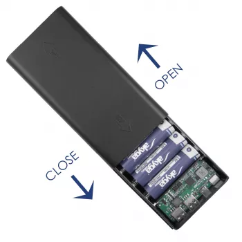 Akyga AK-BC-05 obudowa power banku 37000 mAh, 12x 18650, 22.5W, Qi, USB-C, 2x USB-A, Lightning