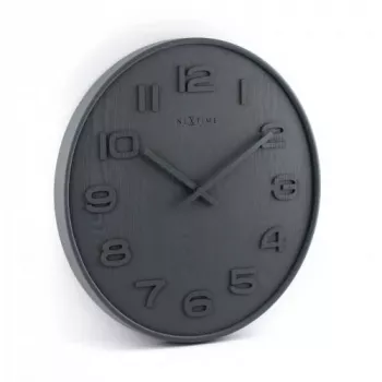 NeXtime 3096GS - Zegar ścienny - kwarcowy - okrągły - szary - drewno - dla dorosłych