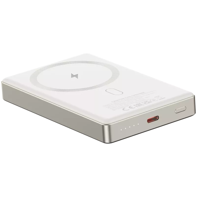 Canyon OnCharge 510 - Powerbank - 10.000 mAh - wejście USB-C - wyjście USB-C PD 20W + ładowanie bezprzewodowe MagSafe