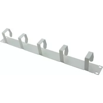 Płyta do zarządzania kablami helos 328643 1U z 6 metalowymi uchwytami 70×40 mm jasnoszary