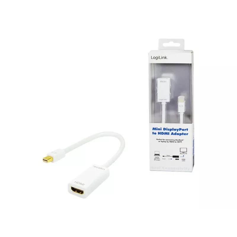 Adapter kabla wideo LOGILINK Mini DisplayPort na HDMI Typ A CV0036A, 0,1 m, szary