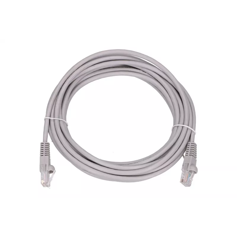Sieciowy kabel krosowy Extralink Cat5e UTP 5 m — RJ-45 do RJ-45, szary