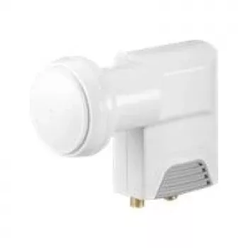 Wentronic Goobay Uniwersalny Twin LNB, szaro-biały - cyfrowy LNB SAT (DVB-S2) dla 2 abonentów (odbiór 4K/HDTV/3D) (67270)